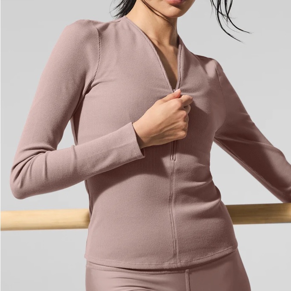 ALO Ribbed Mesmerize Long Sleeve - Taupe